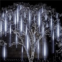 SPRINGOS - 288 LED (7,2m) Svietiace cencúle CL04140 "METEOR" efekt padajúceho snehu - ​​vnút./vonk. - studená biela