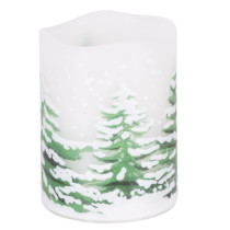 SPRINGOS - 3x LED sviečky so zimným motívom CA1455 - na batérie, ​​vnútorné použitie - teplá biela