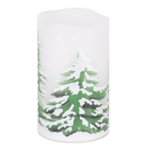 SPRINGOS - 3x LED sviečky so zimným motívom CA1455 - na batérie, ​​vnútorné použitie - teplá biela