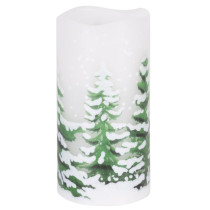 SPRINGOS - 3x LED sviečky so zimným motívom CA1455 - na batérie, ​​vnútorné použitie - teplá biela