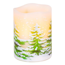 SPRINGOS - 3x LED sviečky so zimným motívom CA1455 - na batérie, ​​vnútorné použitie - teplá biela