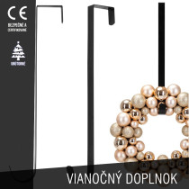 SPRINGOS - Vešiak / Háčik na vianočný veniec CA1467 - univerzálny držiak pre zavesenie dekorácii na dvere - čierny