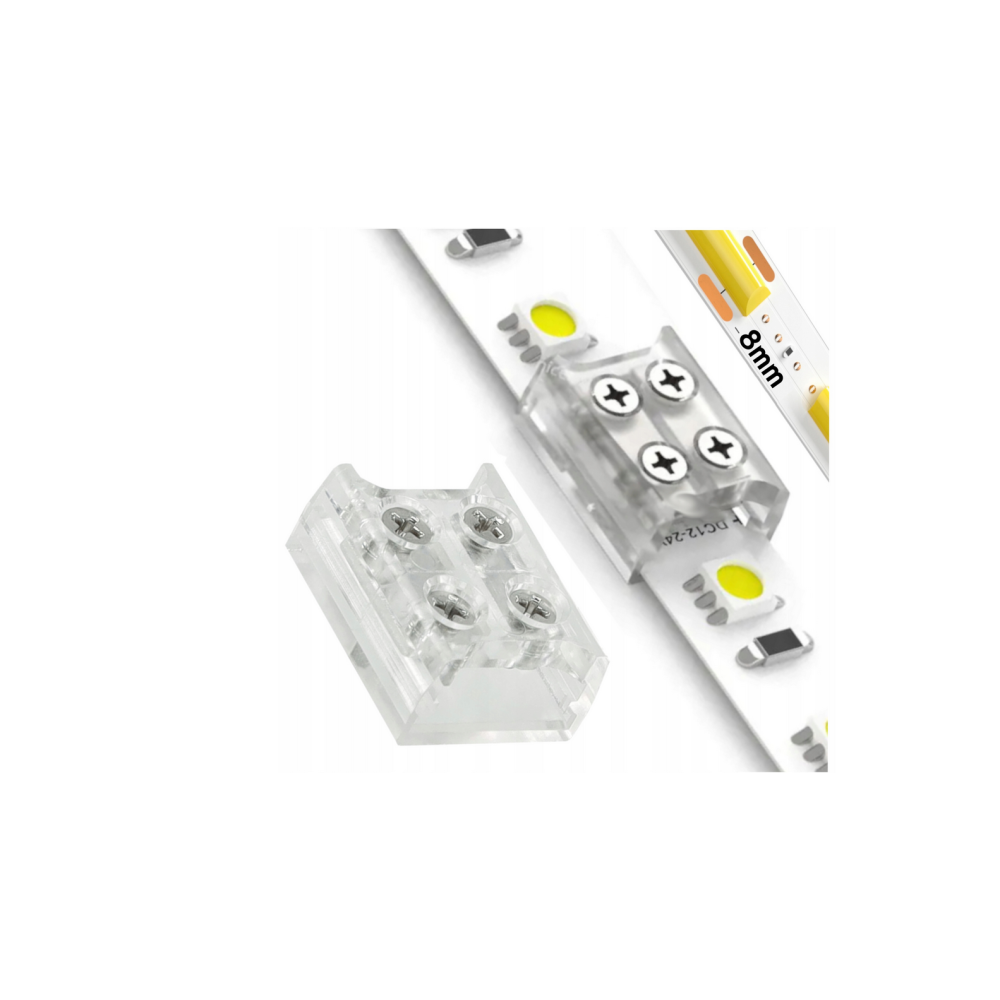BERGE Konektor pre LED pásky COB IP20, 8mm, obojstranný - páska-páska