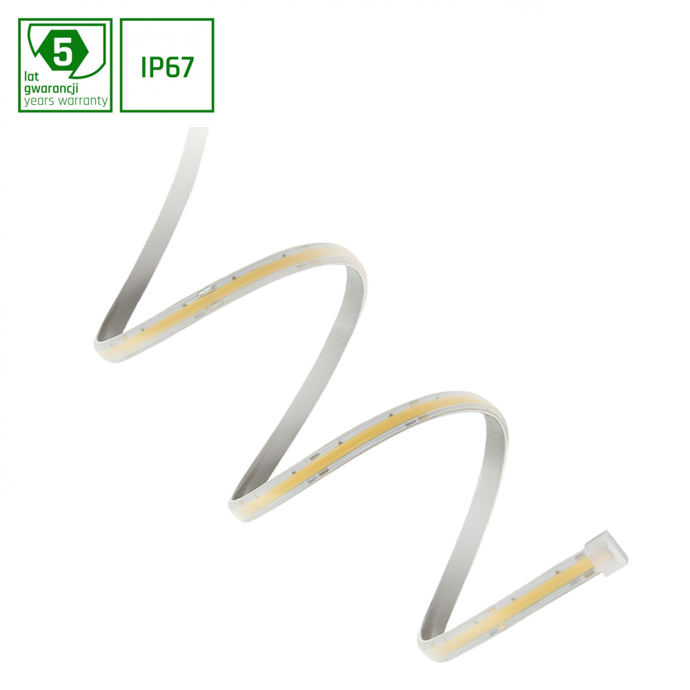 SPECTRUM - 1m LED pásik COB - 11W/m - 960lm/m - IP67 (matný silik.) - 15mm - 24V - Studená biela / 6500°K - (5m kotúč)
