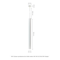 SPECTRUM - CHLOE SLIM závesné kruhové svietidlo GU11/MR11 IP20 Ø40x500mm / dĺžka kábla 1m 250V - Biele / nast. uhol