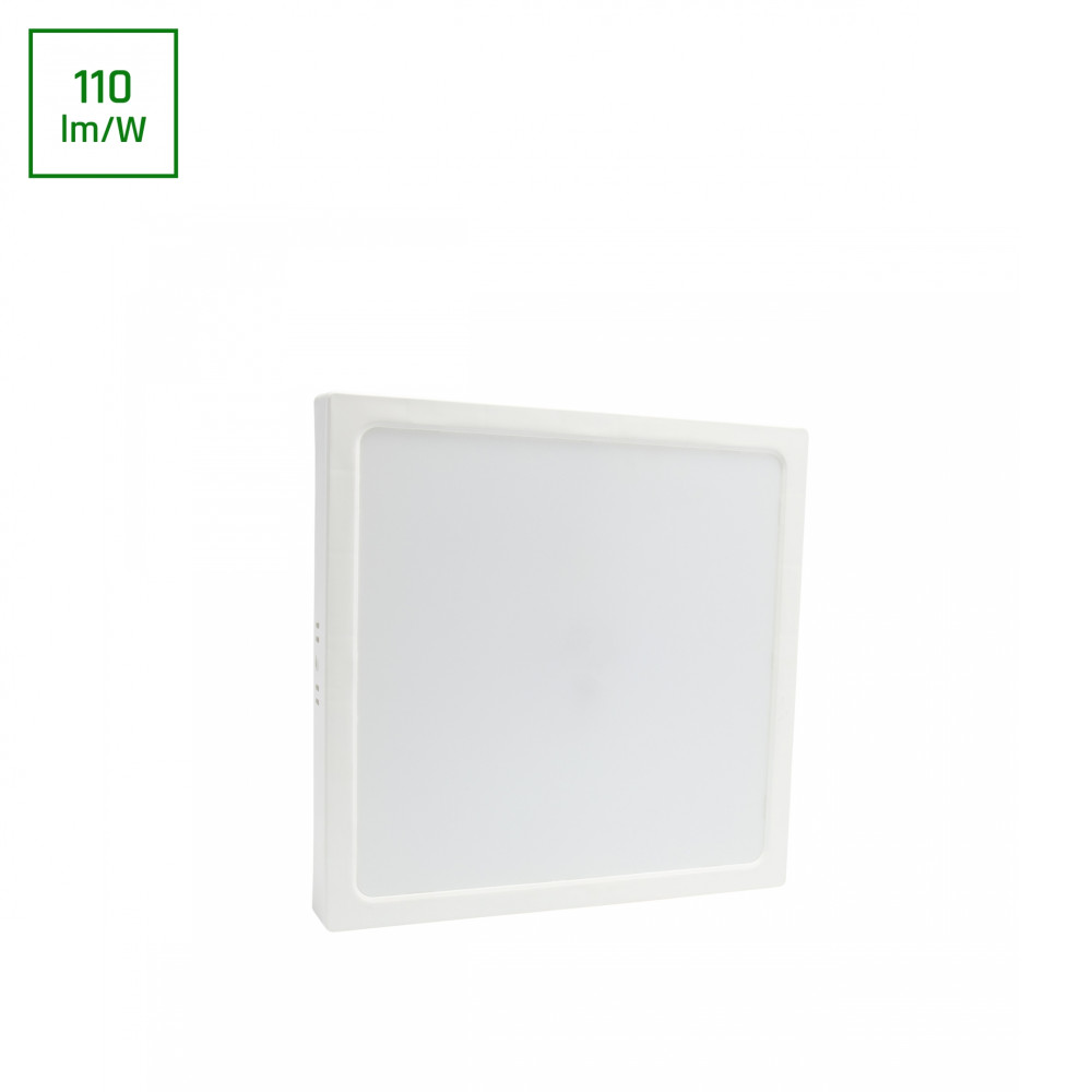 SPECTRUM - ALGINE DOWNLIGHT prisadený štvorcový panel 24W 120° IK06 IP20 288x288x38MM Neutrálna biela / 4000°K - Biely