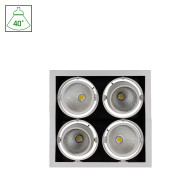 SPECTRUM - MODERN DAY DOWNLIGHT  108W zapustené svietidlo 40° IP20 348x348x180mm Teplá biela / 3000°K- Strieborno / Čierne