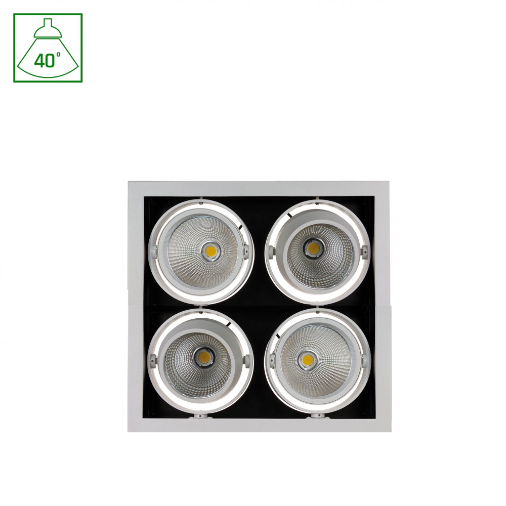 SPECTRUM - MODERN DAY DOWNLIGHT  108W zapustené svietidlo 40° IP20 348x348x180mm Teplá biela / 3000°K- Strieborno / Čierne