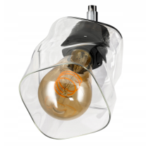 BERGE Sklenené LED nástenné svietidlo 1xE27, rolovací, priehľadný štvorec