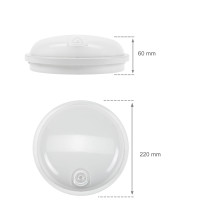 SPECTRUM - TECHNIC ROUND LED 20W - technické svietidlo 120° IP54 Ø220x60mm 230V Neutrálna biela / 4000°K - Biele / PIR senzor