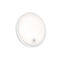SPECTRUM - TECHNIC ROUND LED 20W - technické svietidlo 120° IP54 Ø220x60mm 230V Neutrálna biela / 4000°K - Biele / PIR senzor