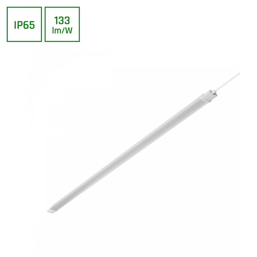 SPECTRUM - LIMEA PLUG 1200 - 36W hermetické svietidlo IP65 1200x59x34mm Neutrálna biela / 4000°K - Biele / ON/OFF+2m kábel