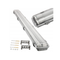 BERGE Hermetické svietidlo 120cm + 2x LED trubica neutrálna biela