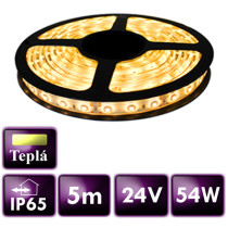 ECOLIGHT LED pásik - SMD 2835 - 5m - 60LED/m - 10,8 W/m - 24V - IP65 - teplá biela