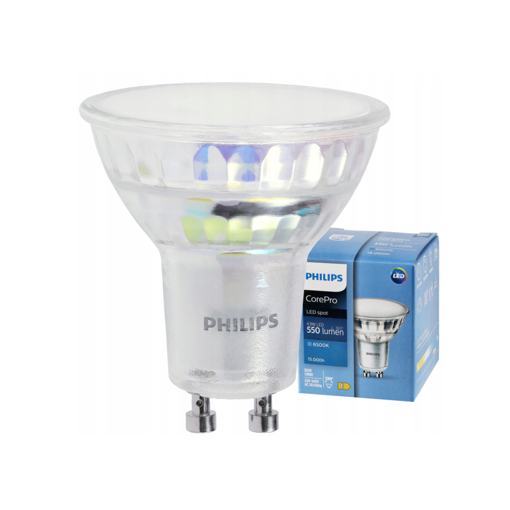 LED žiarovka Philips GU10 - 4,9 W - 550 Lm - studená biela - CorePro Premium