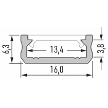 Led-Labs LED profil LUMINES typ D čierny elox 1m