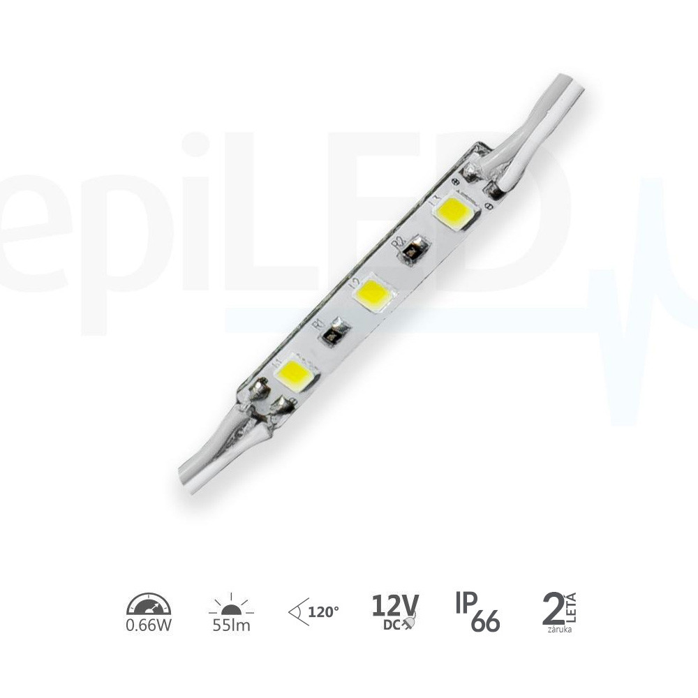 epiLED - LED modul micro³ - 0,6W – IP65 – 12V DC – Denná biela (WH) / 6500°K