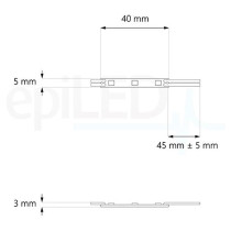 epiLED - LED modul micro³ - 0,6W – IP65 – 12V DC – Denná biela (WH) / 6500°K