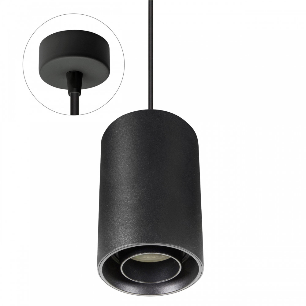 SPECTRUM - CHLOE SPOT závesné kruhové nastaviteľné svietidlo GU10 IP20 Ø80x130mm 250V - Čierne