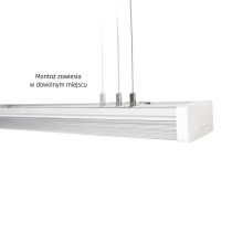 SPECTRUM - LIMEA PRISMATICA 1200 - 40W/30W/20W hermetické svietidlo 100° IK10 IP44 1200x115x60mm 230V 3CCT - Biele