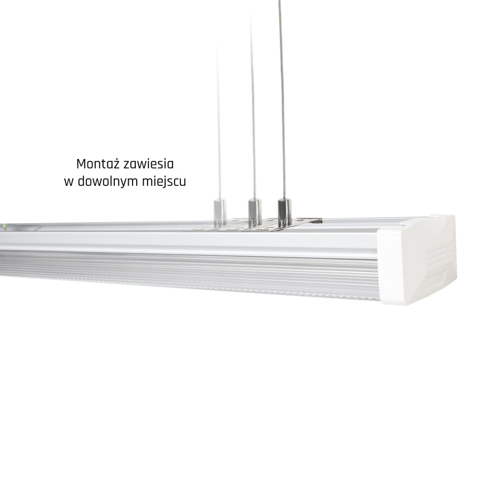 SPECTRUM - LIMEA PRISMATICA 1200 - 40W/30W/20W hermetické svietidlo 100° IK10 IP44 1200x115x60mm 230V 3CCT - Biele