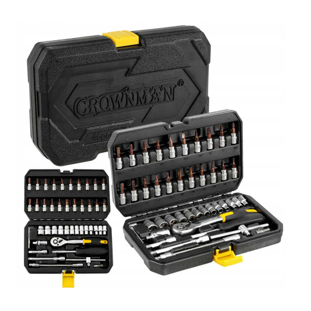 CROWNMAN Box na náradie pre nástrčné kľúče, 46 kusov