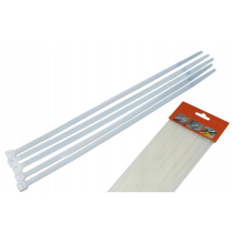 CROWNMAN Nylonová sťahovacia páska 4,8x300mm biela - 100ks