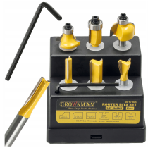 CROWNMAN Súprava 6 ks rovných rezákov na drevo 6,3 mm