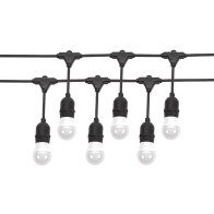 SPECTRUM - GARLAND 10M závesná girlanda INT/EXT 10xE27 IP44 9550mm / rozostup - 1m 250V - Čierna