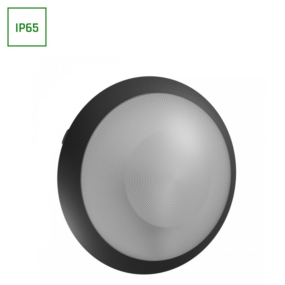 SPECTRUM - NYMPHEA OMNI - plafónové svietidlo IP65 Ø300x90mm 230V E27 - Senzor pohybu - Čierne