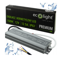 ECOLIGHT Hermetický LED zdroj 12V 150W IP67 vodeodolný