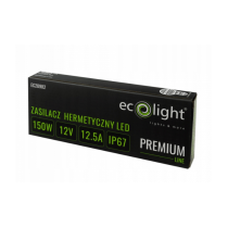 ECOLIGHT Hermetický LED zdroj 12V 150W IP67 vodeodolný