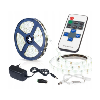 BERGE LED pásik - 5m - 12V - 24W - studená biela - stmievač - sada