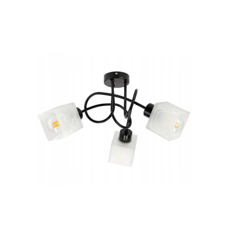 BERGE LED stropná lampa LOFT - 3xE27 - CUBE WHITE