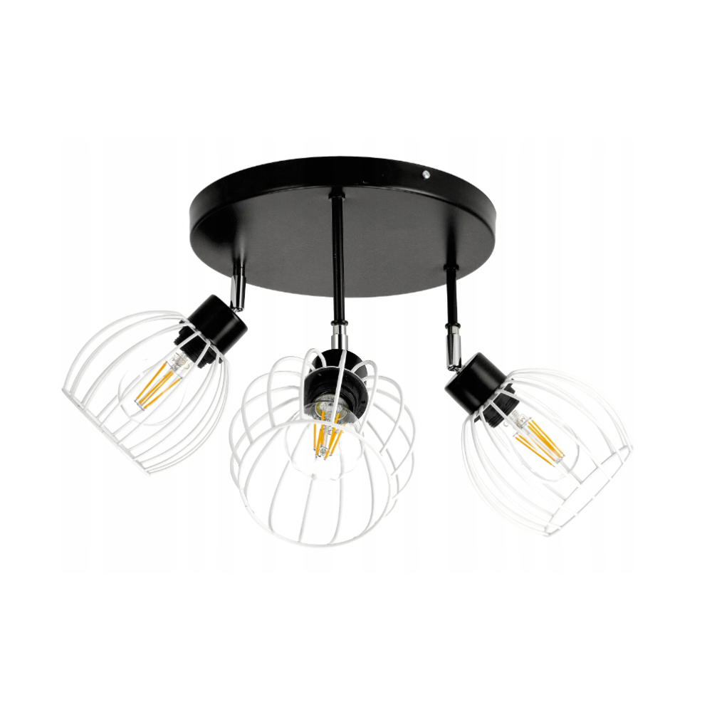 BERGE Okrúhle stropné svietidlo - 3xE27 - DRUCIAN WHITE BALL