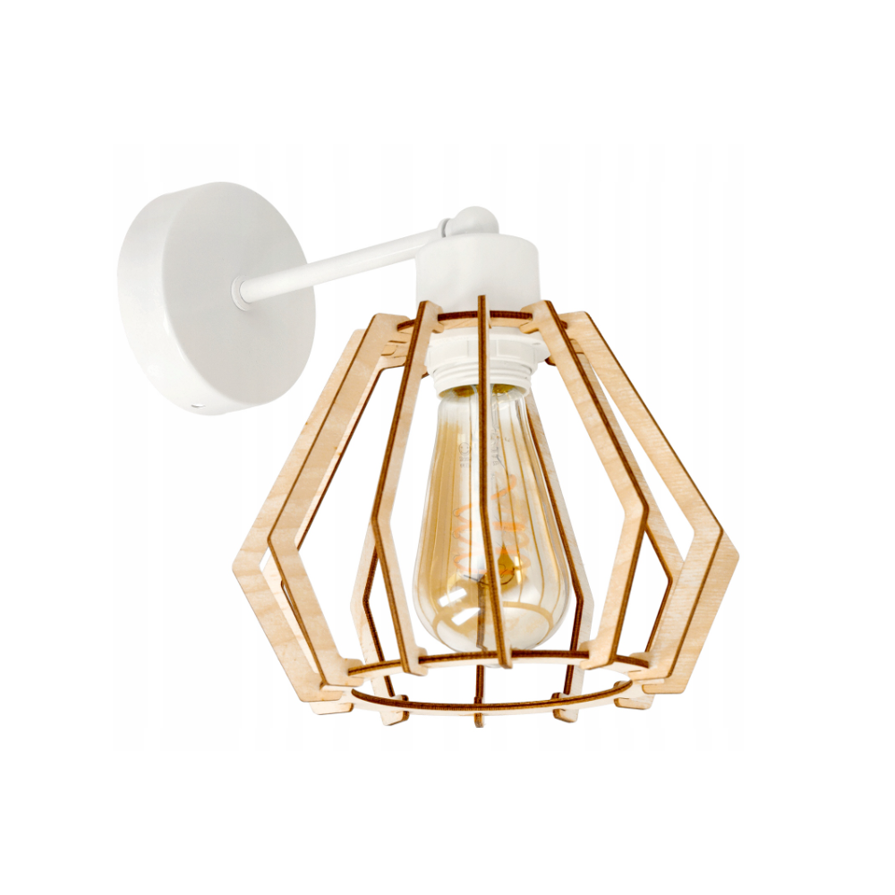 BERGE LED nástenné svietidlo 1xE27 WOOD BRILLIANT