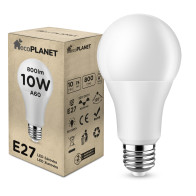 ecoPLANET - LED žiarovka - 10W - 800lm - 270° - 230V - Studená Biela / 6000°K - E27