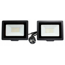 MILIO - LED pracovné reflektory na statív - 2x50W - 7000lm - 120° - 230V - IP65 - Studená Biela / 6500°K + vstavaný 1,5m kábel