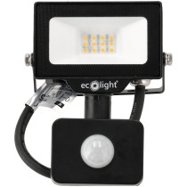 ecoLIGHT - LED reflektor 2v1 - 10W - 900lm - 120° - 230V - IP65 - Studená Biela / 6500°K