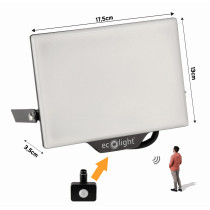 ecoLIGHT - LED reflektor MILKY 2v1 - 50W - 4500lm - 120° - 230V - IP65 - Studená Biela / 6500°K