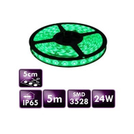 ecoLIGHT - 5m LED pásik - 4,8W, 60xSMD, 8mm, IP65, 12V DC - Zelená farba