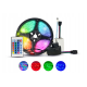 BERGE - 5m LED pásik RGB Sada – 4.8W, 60xSMD, 8mm, IP65, 12V DC – RGB (diaľkové ovládanie + adaptér v sade)