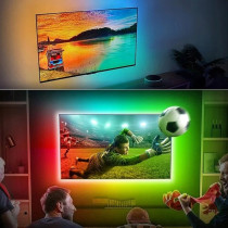 BERGE - 5m LED pásik RGB za TV – 14.4W, 60xSMD, 10mm, IP20, 5V DC – RGB (napojenie cez USB)