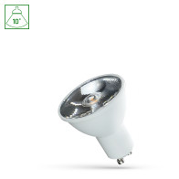 SPECTRUM - Žiarovka- 6W - SMD - 500lm - 10° s optikou - 230V - Studená biela / 6000°K - GU10