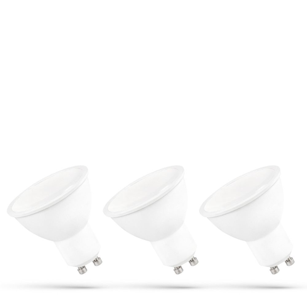 SPECTRUM - 3x ŽiarovkaMILKY - 6W - SMD - 500lm - 120° - 230V - Teplá biela / 3000°K - GU10