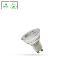 SPECTRUM - ŽiarovkaGLASS - 7,5W - SMD - 1100lm - 30° s optikou - 230V - Teplá biela / 3000°K - GU10