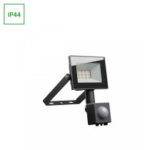 SPECTRUM - NOCTIS LUX 4 - 10W reflektor IP44 230V Teplá biela / 3000°K - Čierny / so senzorom pohybu