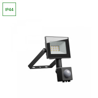 SPECTRUM - NOCTIS LUX 4 - 10W reflektor IP44 230V Teplá biela / 3000°K - Čierny / so senzorom pohybu