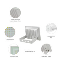 SPECTRUM - NOCTIS LUX 3 - 10W reflektor IP65 230V Neutrálna biela / 4000°K - Biely