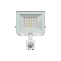 SPECTRUM - NOCTIS LUX 4 - 30W reflektor IP44 230V Studená biela / 6000°K - Biely / so senzorom pohybu